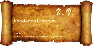 Kenderesi Veron névjegykártya